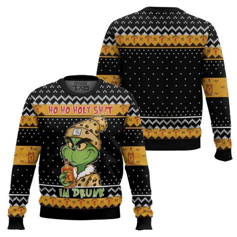 Hooktab Fireball Whisky Ho Ho Holy Shit I'm Drunk Ugly Christmas Sweater Hooktab Fireball Whisky Ho Ho Holy Shit I'm Drunk Ugly Christmas Sweater