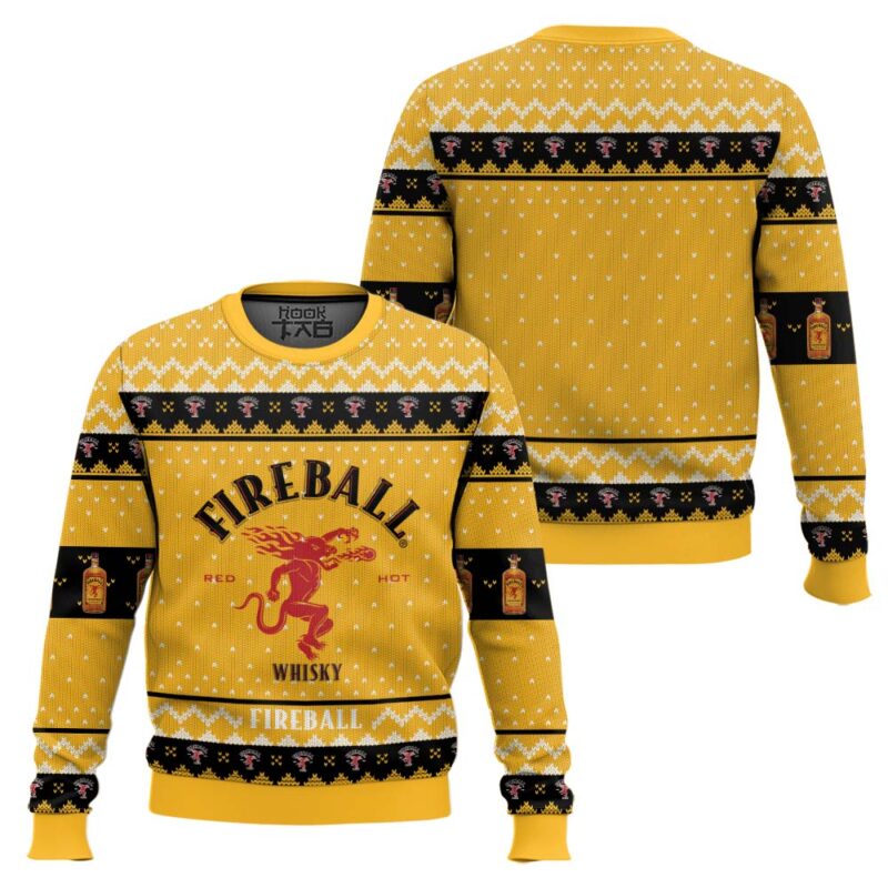 Hooktab Fireball Whisky Ugly Christmas Sweater Hooktab Fireball Whisky Ugly Christmas Sweater