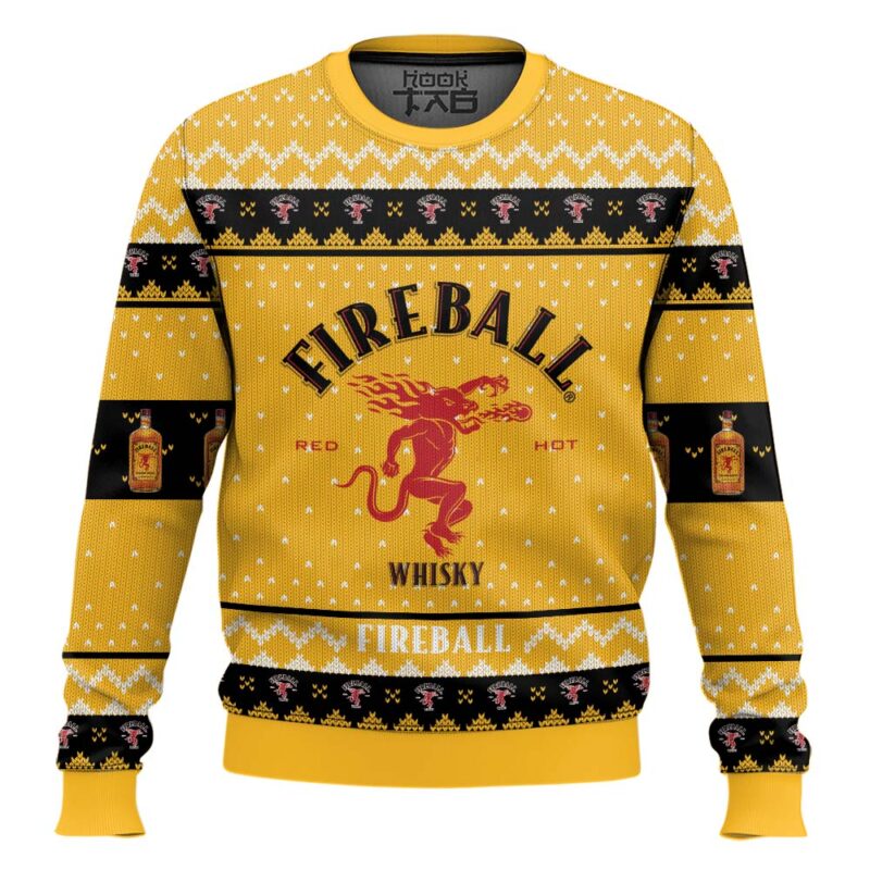 Hooktab Fireball Whisky Ugly Christmas Sweater
