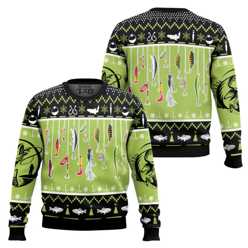 Hooktab Fishing Luress Ugly Christmas Sweater Hooktab Fishing Luress Ugly Christmas Sweater