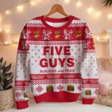 Hooktab Five Guys Burgers And Fries Ugly Christmas Sweater