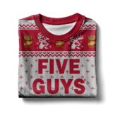 Hooktab Five Guys Burgers And Fries Ugly Christmas Sweater