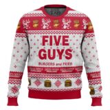 Hooktab Five Guys Burgers And Fries Ugly Christmas Sweater