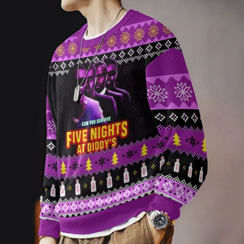 Hooktab Five Nights At Diddy's Ugly Christmas Sweater Hooktab Five Nights At Diddy's Ugly Christmas Sweater