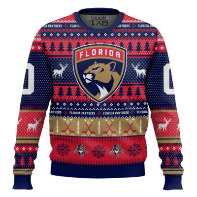 Hooktab Florida Panthers - Custom Name And Number Ugly Sweater