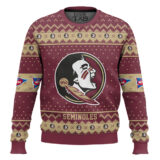 Hooktab Florida State Seminoles - Custom Name And Number Ugly Christmas Sweater