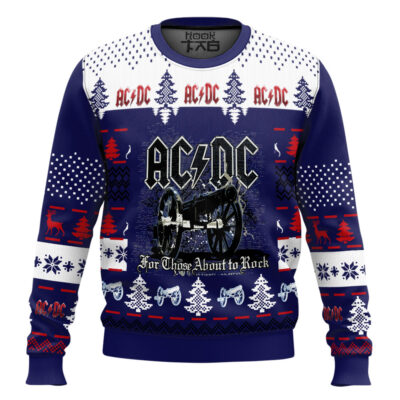 Hooktab For Those About To Rock AC/DC Ugly Christmas Sweater
