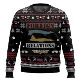 Hooktab Foreign Relations Top Gun Ugly Christmas Sweater