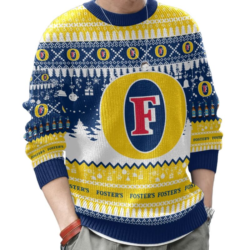 Hooktab Fosters Australian Beer Ugly Christmas Sweater Hooktab Fosters Australian Beer Ugly Christmas Sweater
