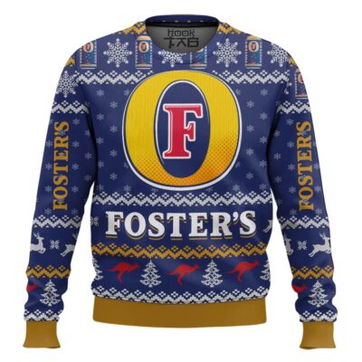 Hooktab Fosters Beer Ugly Christmas Sweater
