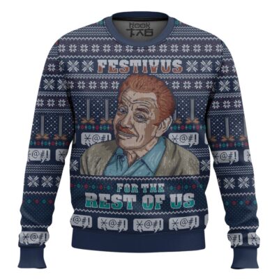 Hooktab Frank Costanza Festivus Seinfeld Ugly Christmas Sweater