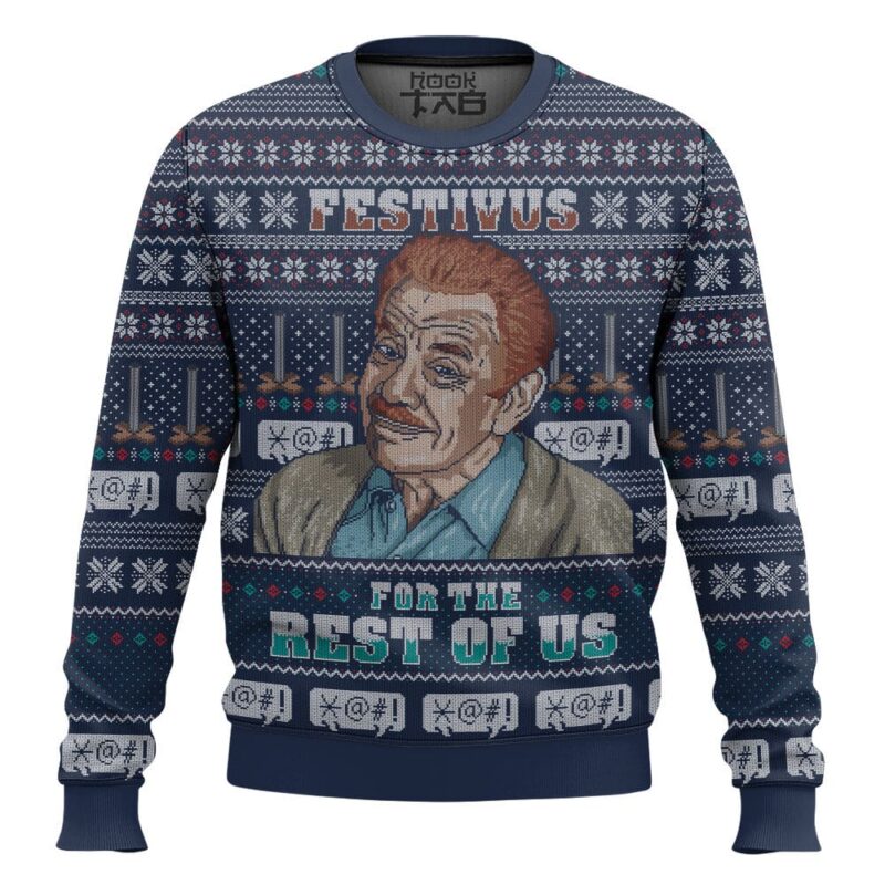 Hooktab Frank Costanza Festivus Seinfeld Ugly Christmas Sweater Hooktab Frank Costanza Festivus Seinfeld Ugly Christmas Sweater