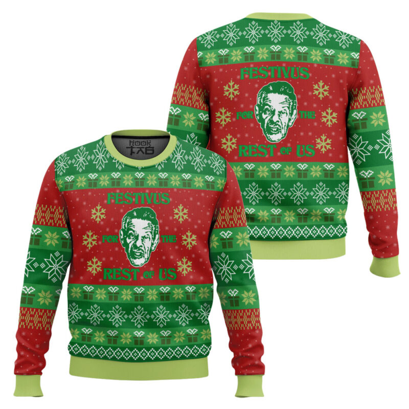 Hooktab Frank Festivus For The Rest Of Us Seinfeld Ugly Christmas Sweater Hooktab Frank Festivus For The Rest Of Us Seinfeld Ugly Christmas Sweater