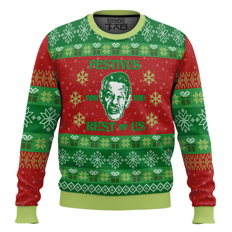 Hooktab Frank Festivus For The Rest Of Us Seinfeld Ugly Christmas Sweater