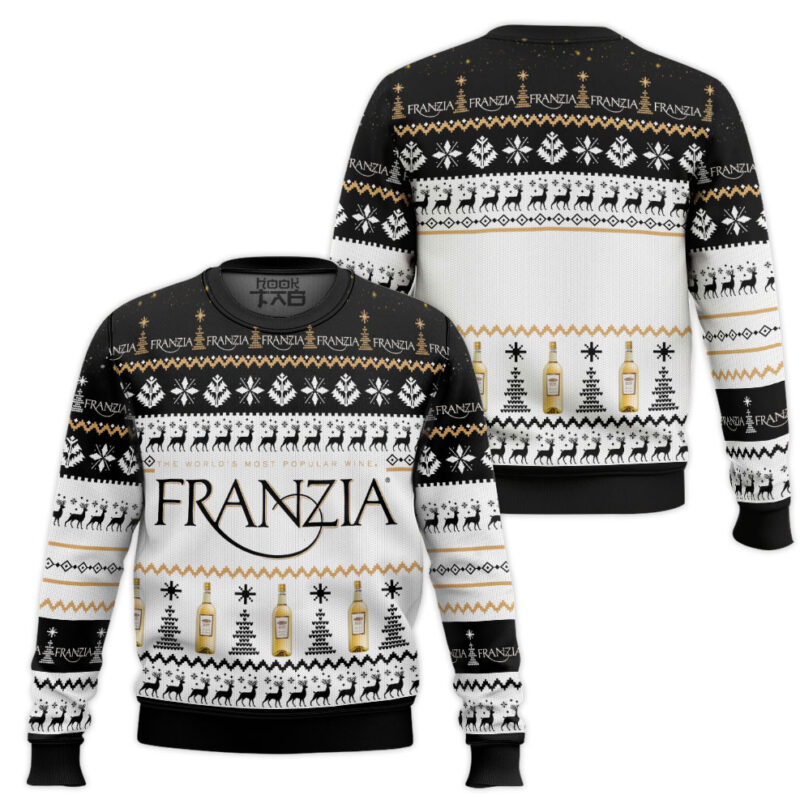 Hooktab Franzia Chardonnay Ugly Christmas Sweater Hooktab Franzia Chardonnay Ugly Christmas Sweater