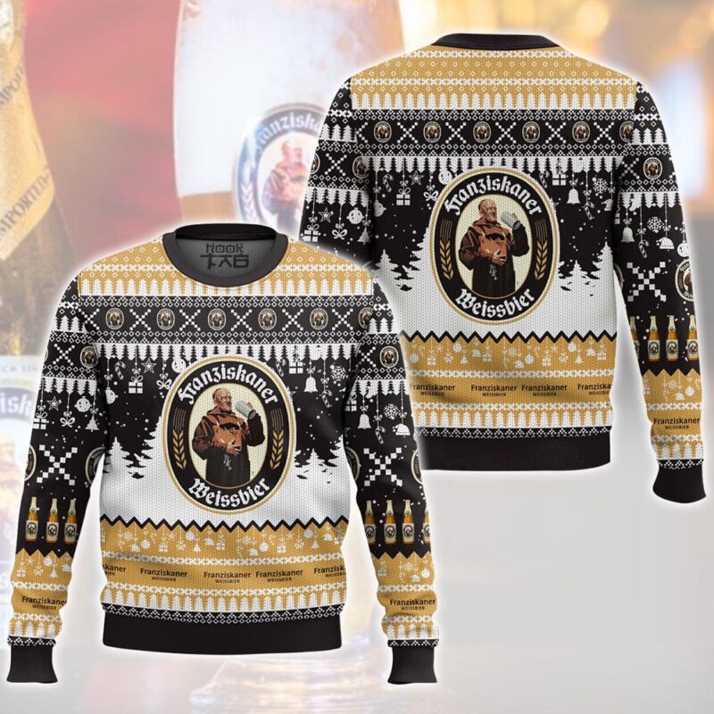 Hooktab Franziskaner German Beer Ugly Christmas Sweater Hooktab Franziskaner German Beer Ugly Christmas Sweater
