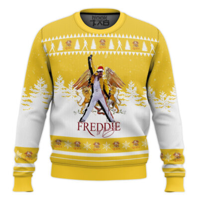 Hooktab Freddie Mercury Queen Ugly Christmas Sweater
