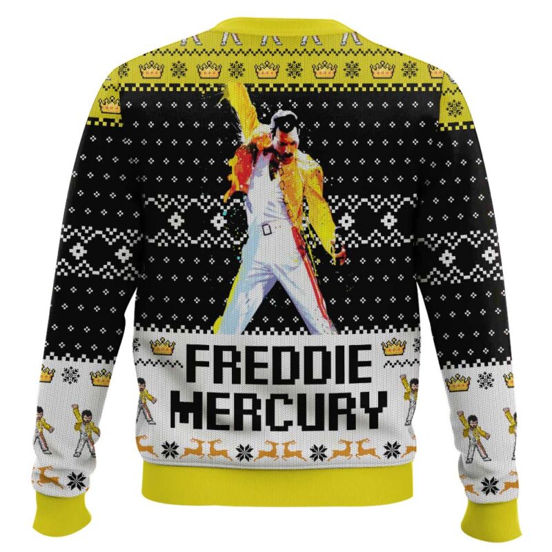 Hooktab Freddie Mercury Ugly Christmas Sweater Hooktab Freddie Mercury Ugly Christmas Sweater