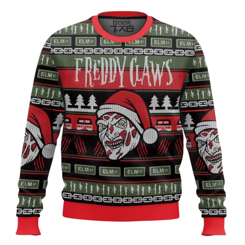 Hooktab Freddy Claws A Nightmare On Elm Street Ugly Christmas Sweater