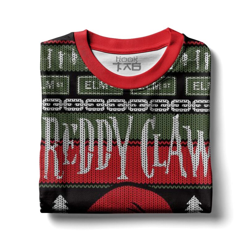 Hooktab Freddy Claws A Nightmare On Elm Street Ugly Christmas Sweater Hooktab Freddy Claws A Nightmare On Elm Street Ugly Christmas Sweater
