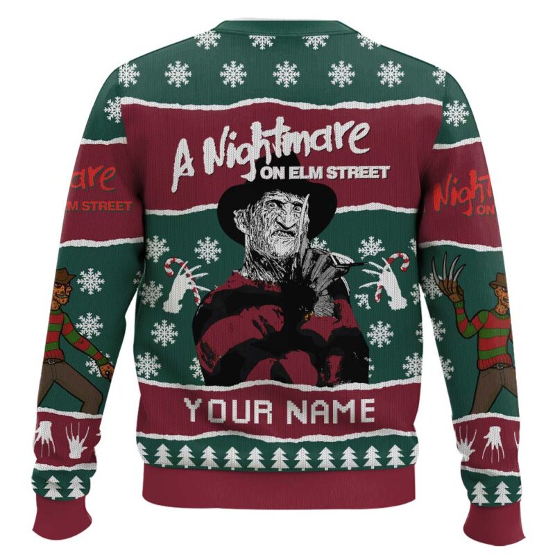 Hooktab Freddy Krueger A Nightmare On Elm Street - Custom Name Ugly Christmas Sweater Hooktab Freddy Krueger A Nightmare On Elm Street - Custom Name Ugly Christmas Sweater
