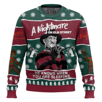 Hooktab Freddy Krueger A Nightmare On Elm Street - Custom Name Ugly Christmas Sweater