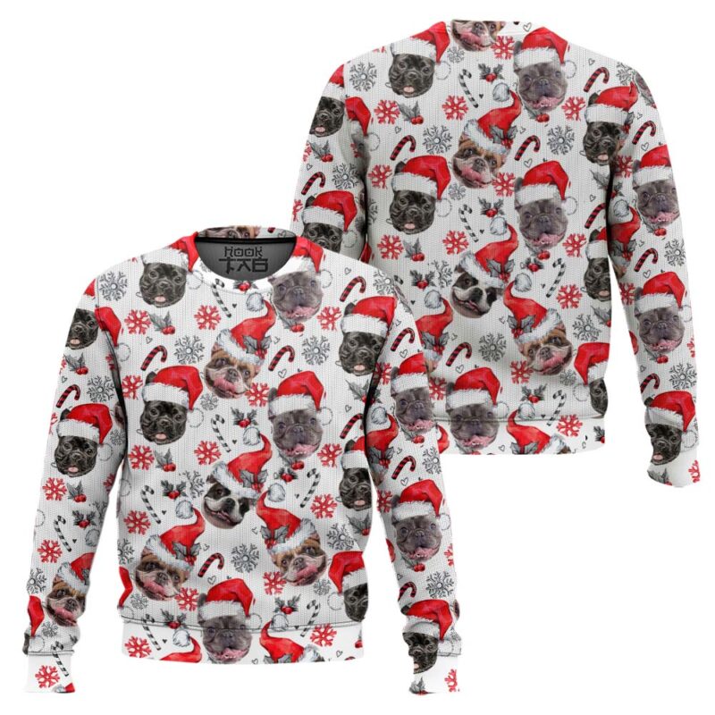 Hooktab French Bulldog Ugly Christmas Sweater Hooktab French Bulldog Ugly Christmas Sweater
