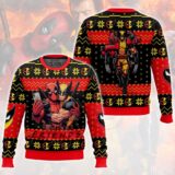 Hooktab F.r.i.e.n.d Deadpool And Wolverine Ugly Christmas Sweater