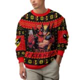 Hooktab F.r.i.e.n.d Deadpool And Wolverine Ugly Christmas Sweater