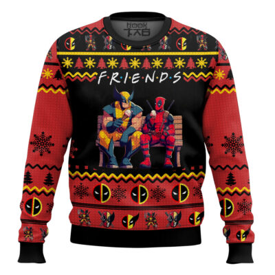 Hooktab F.R.I.E.N.D.S Deadpool & Wolverine Ugly Christmas Sweater