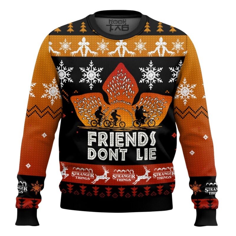 Hooktab Friends Don't Lie Stranger Things Ugly Christmas Sweater
