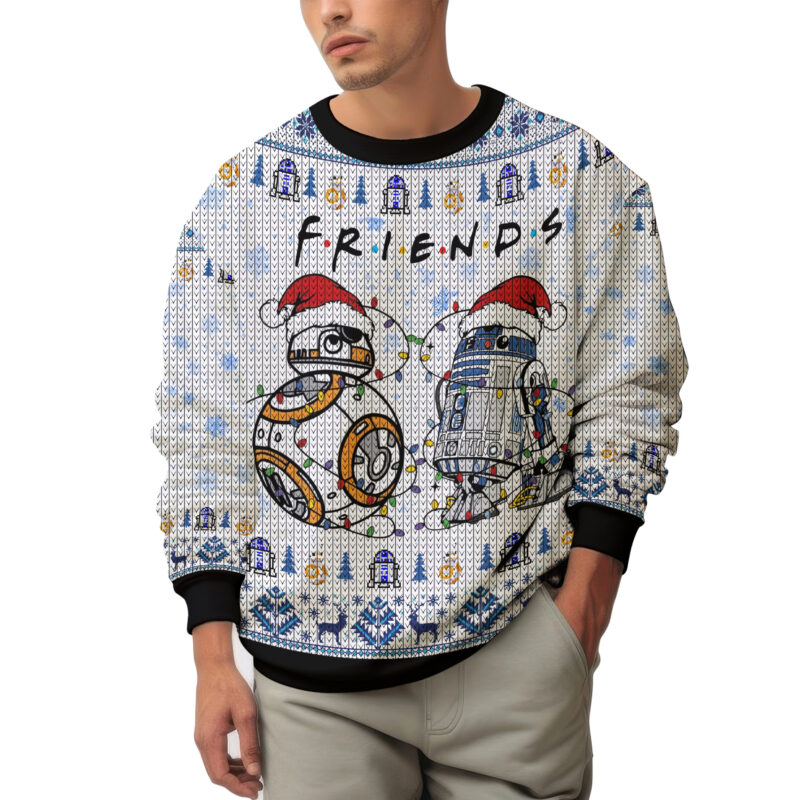 Hooktab FRIENDS R2-D2 & BB-8 Star Wars Ugly Christmas Sweater Hooktab FRIENDS R2-D2 & BB-8 Star Wars Ugly Christmas Sweater