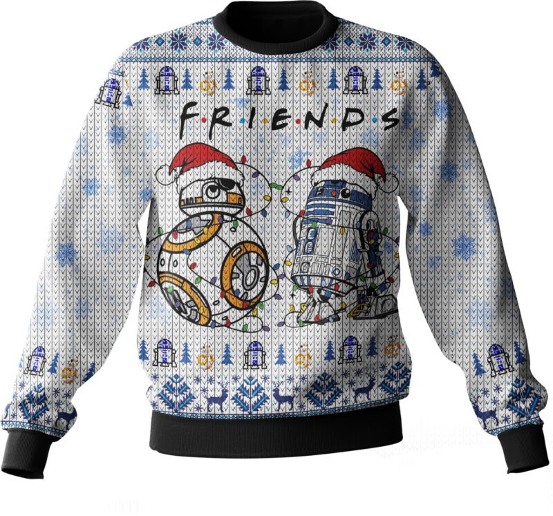 Hooktab FRIENDS R2-D2 & BB-8 Star Wars Ugly Christmas Sweater Hooktab FRIENDS R2-D2 & BB-8 Star Wars Ugly Christmas Sweater