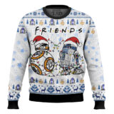 Hooktab FRIENDS R2-D2 & BB-8 Star Wars Ugly Christmas Sweater