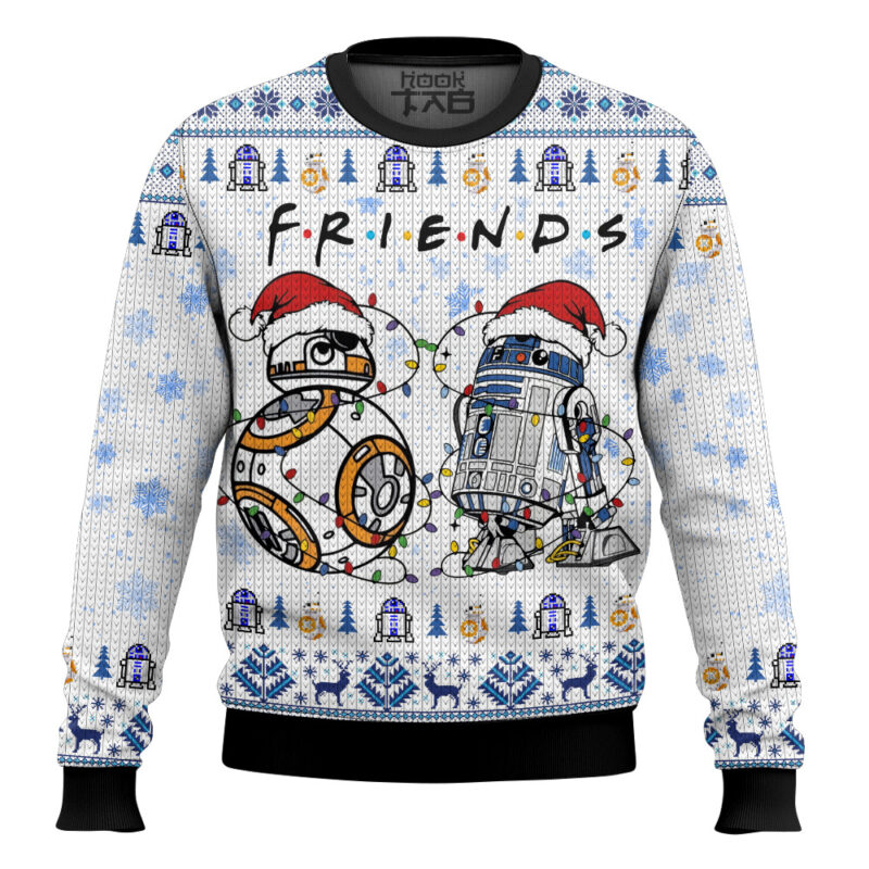 Hooktab FRIENDS R2-D2 & BB-8 Star Wars Ugly Christmas Sweater Hooktab FRIENDS R2-D2 & BB-8 Star Wars Ugly Christmas Sweater