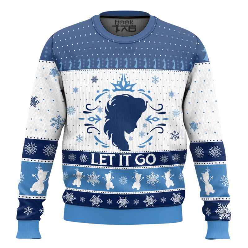 Hooktab Frozen Let It Go Elsa Ugly Christmas Sweater