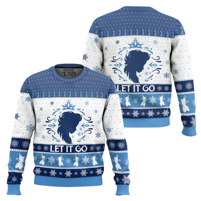 Hooktab Frozen Let It Go Elsa Ugly Christmas Sweater Hooktab Frozen Let It Go Elsa Ugly Christmas Sweater