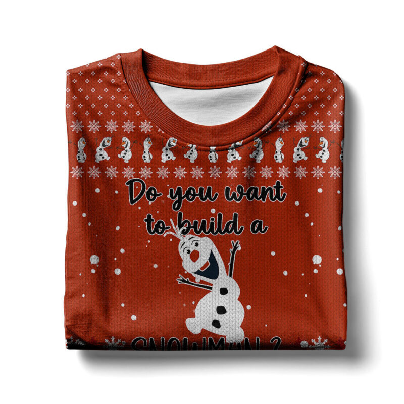 Hooktab Frozen Olaf "Do You Want To Build A Snowman" Ugly Christmas Sweater Hooktab Frozen Olaf "Do You Want To Build A Snowman" Ugly Christmas Sweater