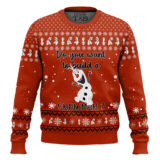 Hooktab Frozen Olaf "Do You Want To Build A Snowman" Ugly Christmas Sweater