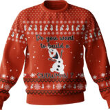 Hooktab Frozen Olaf "Do You Want To Build A Snowman" Ugly Christmas Sweater