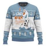Hooktab Frozen Olaf Like Warm Hug Ugly Christmas Sweater