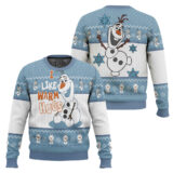 Hooktab Frozen Olaf Like Warm Hug Ugly Christmas Sweater