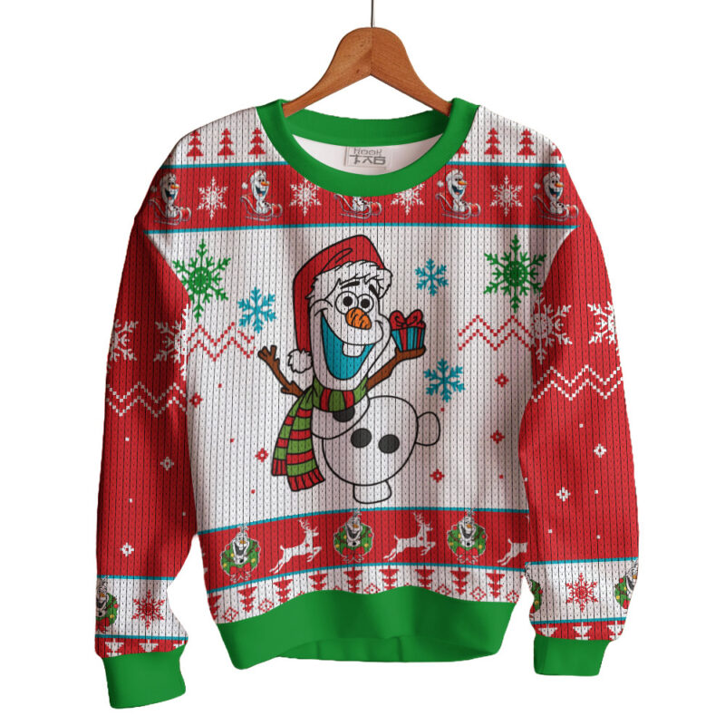 Hooktab Frozen Olaf Ugly Christmas Sweater Hooktab Frozen Olaf Ugly Christmas Sweater