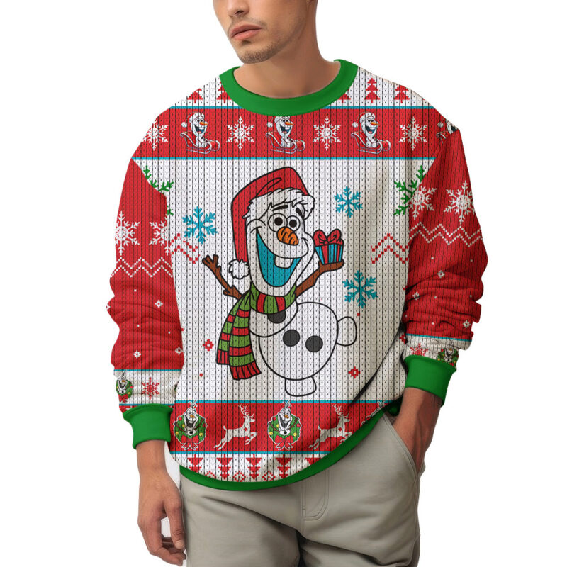 Hooktab Frozen Olaf Ugly Christmas Sweater Hooktab Frozen Olaf Ugly Christmas Sweater
