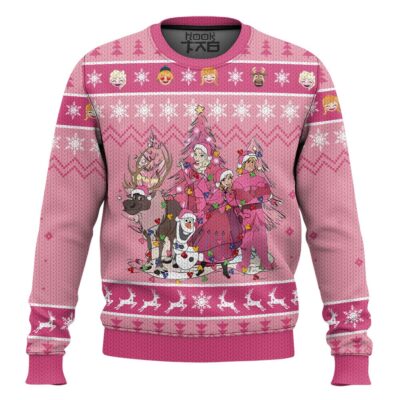 Hooktab Frozen Pink Ugly Christmas Sweater