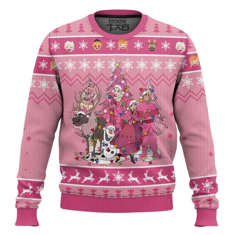 Hooktab Frozen Pink Ugly Christmas Sweater