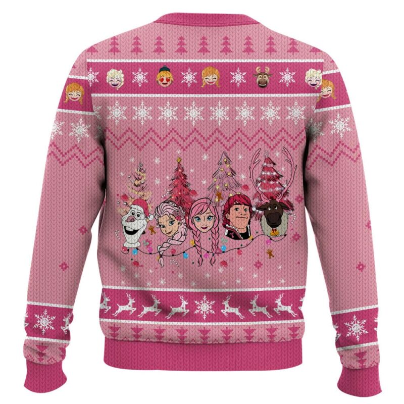Hooktab Frozen Pink Ugly Christmas Sweater Hooktab Frozen Pink Ugly Christmas Sweater