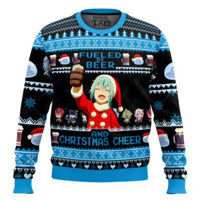 Hooktab Fueled By Beer That Time I Got Reincarnated As A Slime Ugly Christmas Sweater