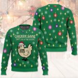 Hooktab Funny Chicken Game Ugly Christmas Sweater