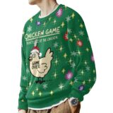 Hooktab Funny Chicken Game Ugly Christmas Sweater